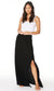 Bobi Maxi Skirt w/ Front Slit Black