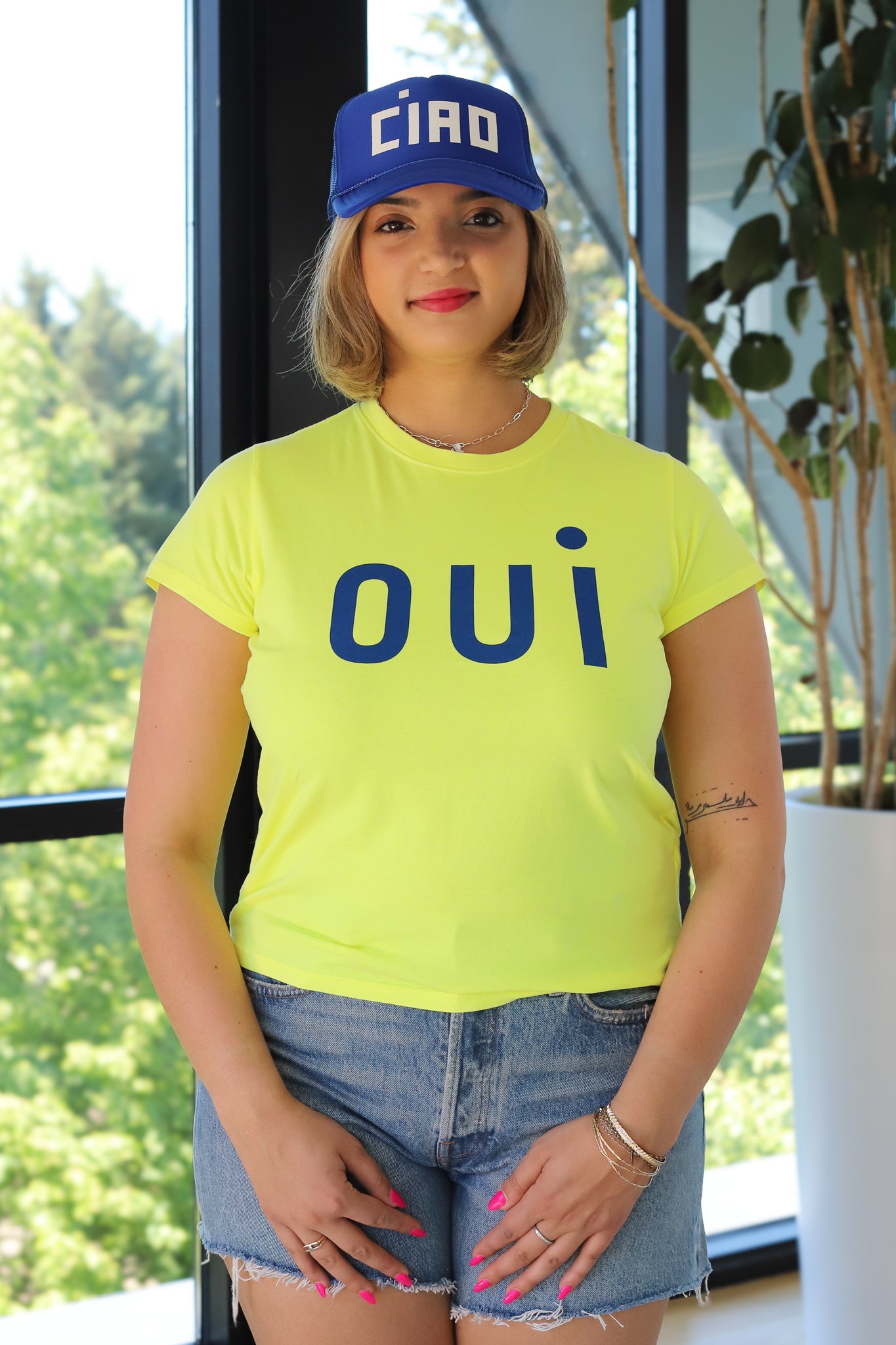 Clare V. Oui Classic Tee Yellow Cobalt