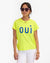 Clare V. Oui Classic Tee Neon Yellow wit Cobalt