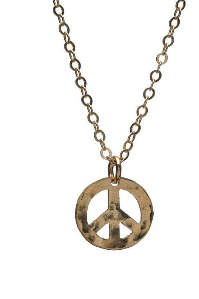 Kenda Kist Peace Sign Necklace Gold
