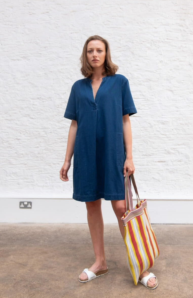 BIBICO Wren Pull on Dress in Textured Denim