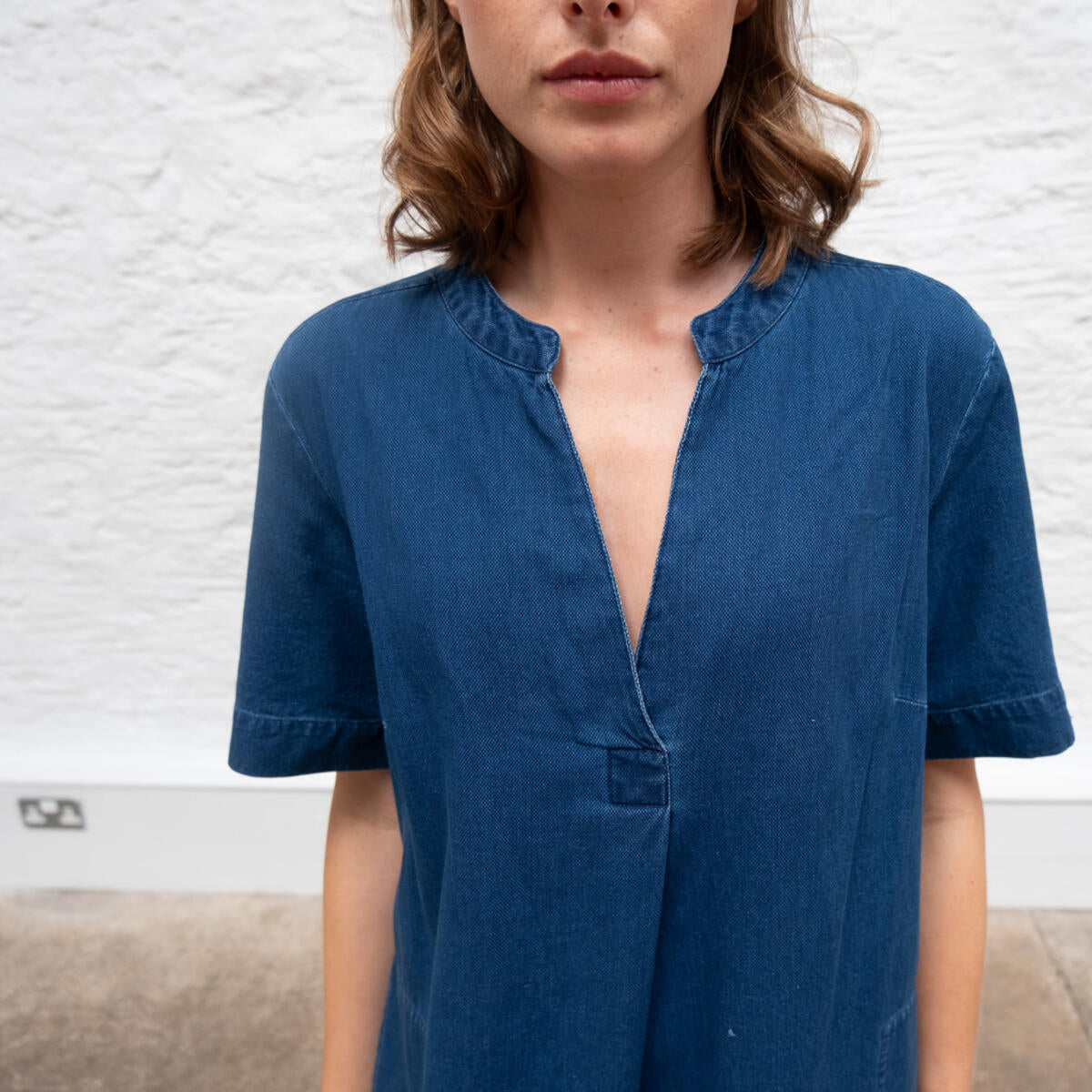 BIBICO Wren Pull on Dress in Textured Denim