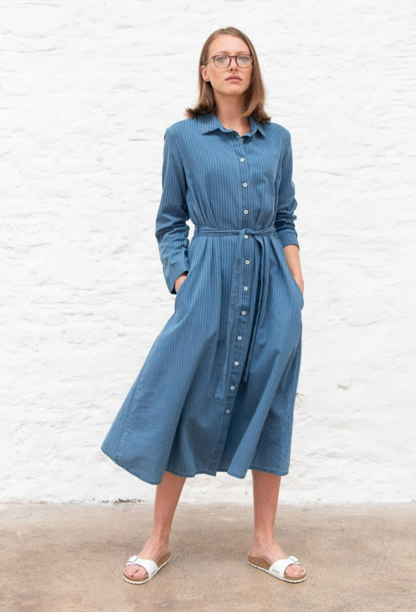 BIBICO Rita Shirt Dress Denim Stripe