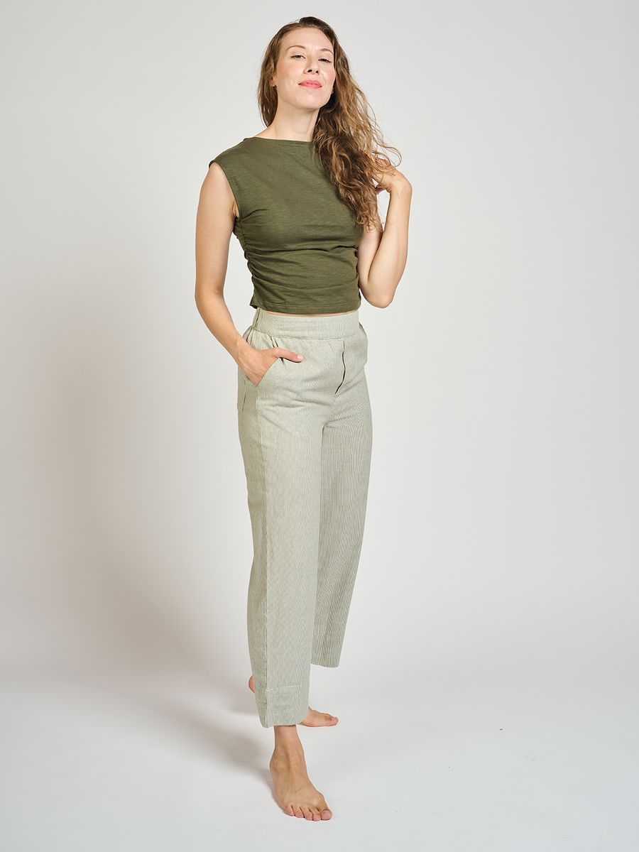 Mata Traders Ruched Top in Olive