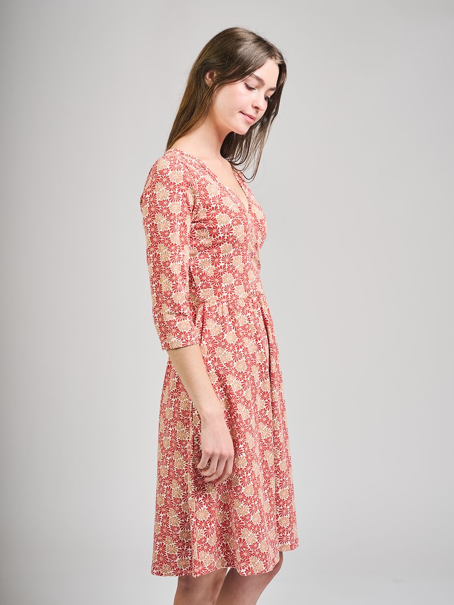 Mata Traders Callie 3/4 Sleeve Wrap Dress