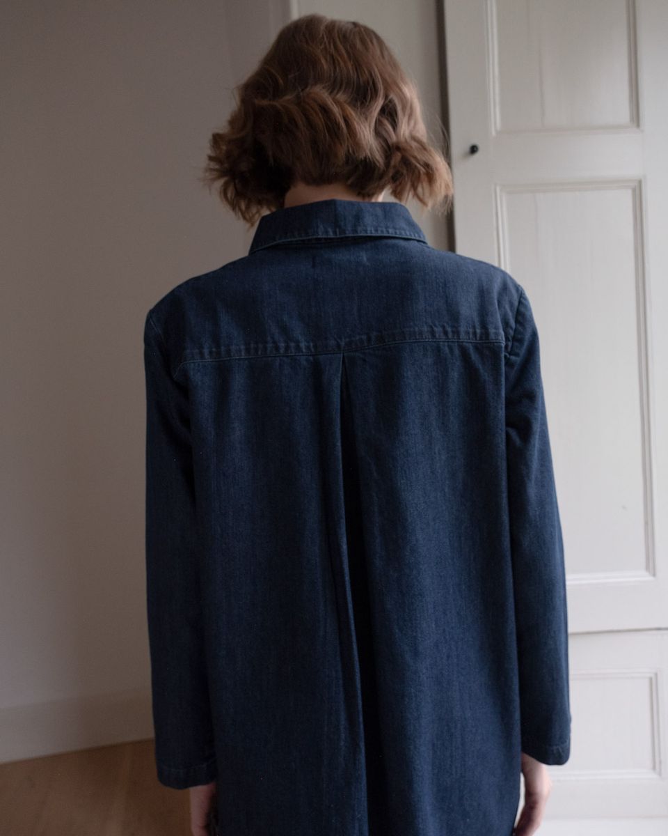 BIBICO Short Tara Shirt Dress in Heavy Denim
