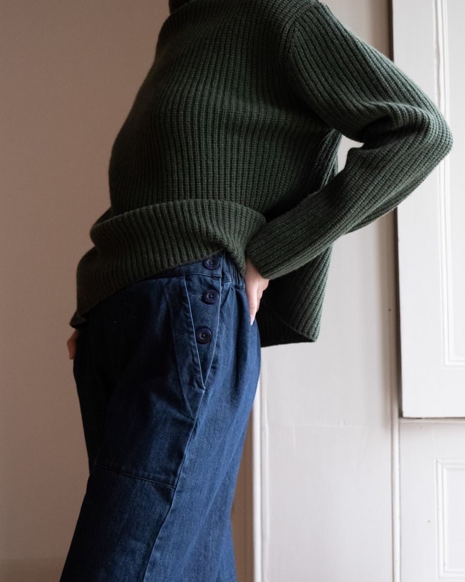 BIBICO Anna Wide Leg Trousers in Heavy Denim