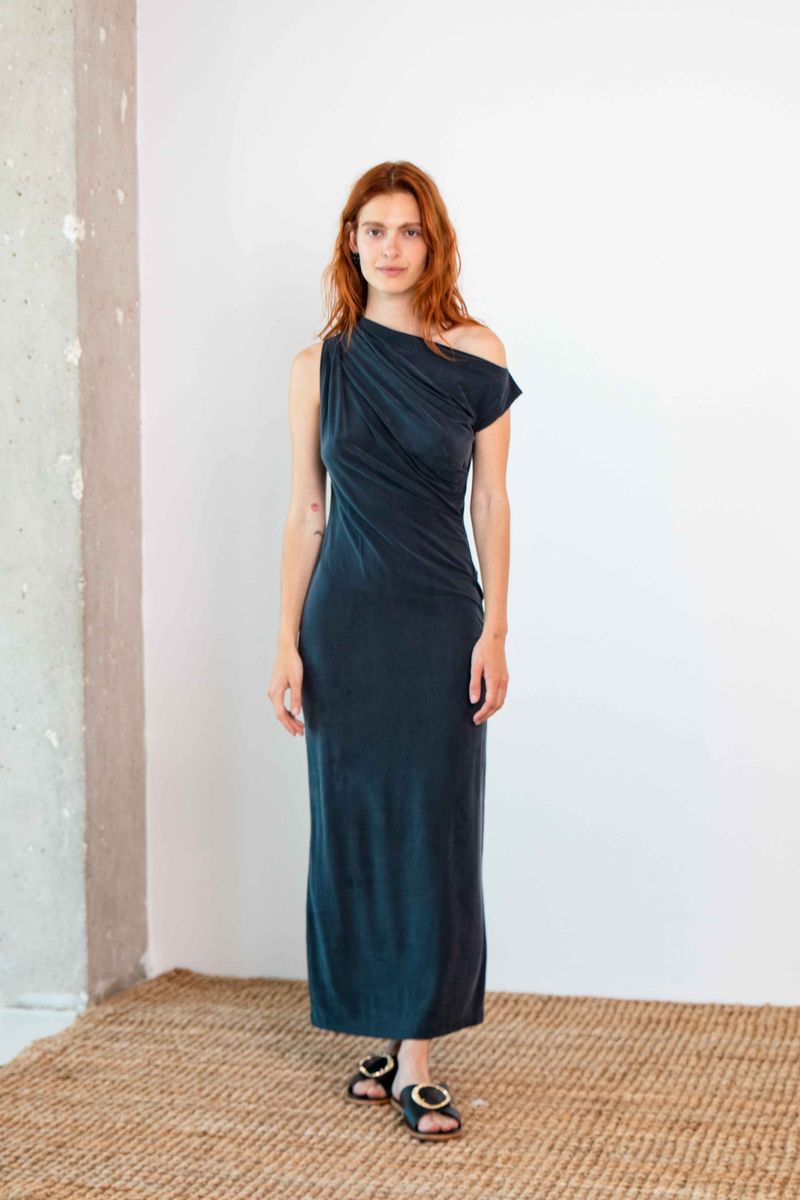 COSSAC Drape Midi Dress