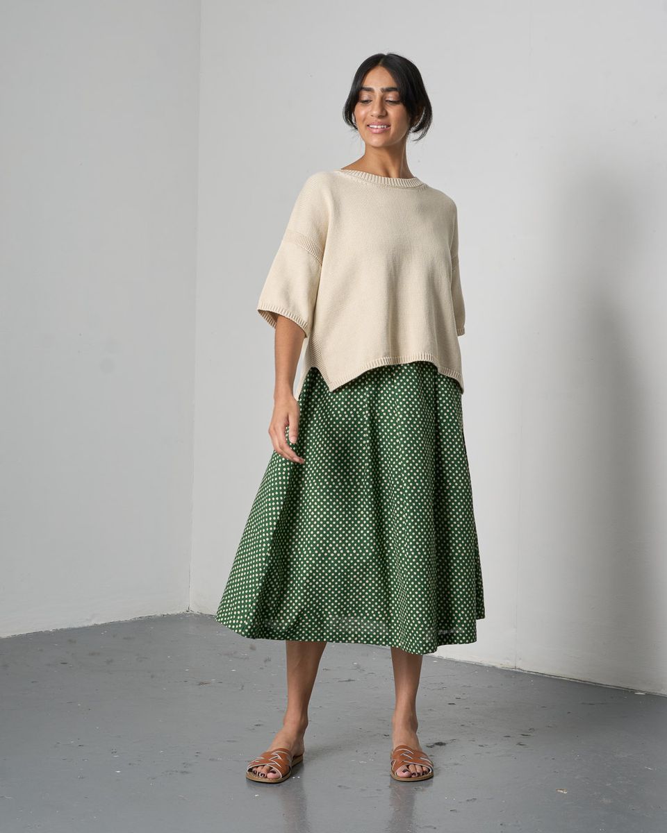 BIBICO Lisa Boxy Knitted Top in Ecru