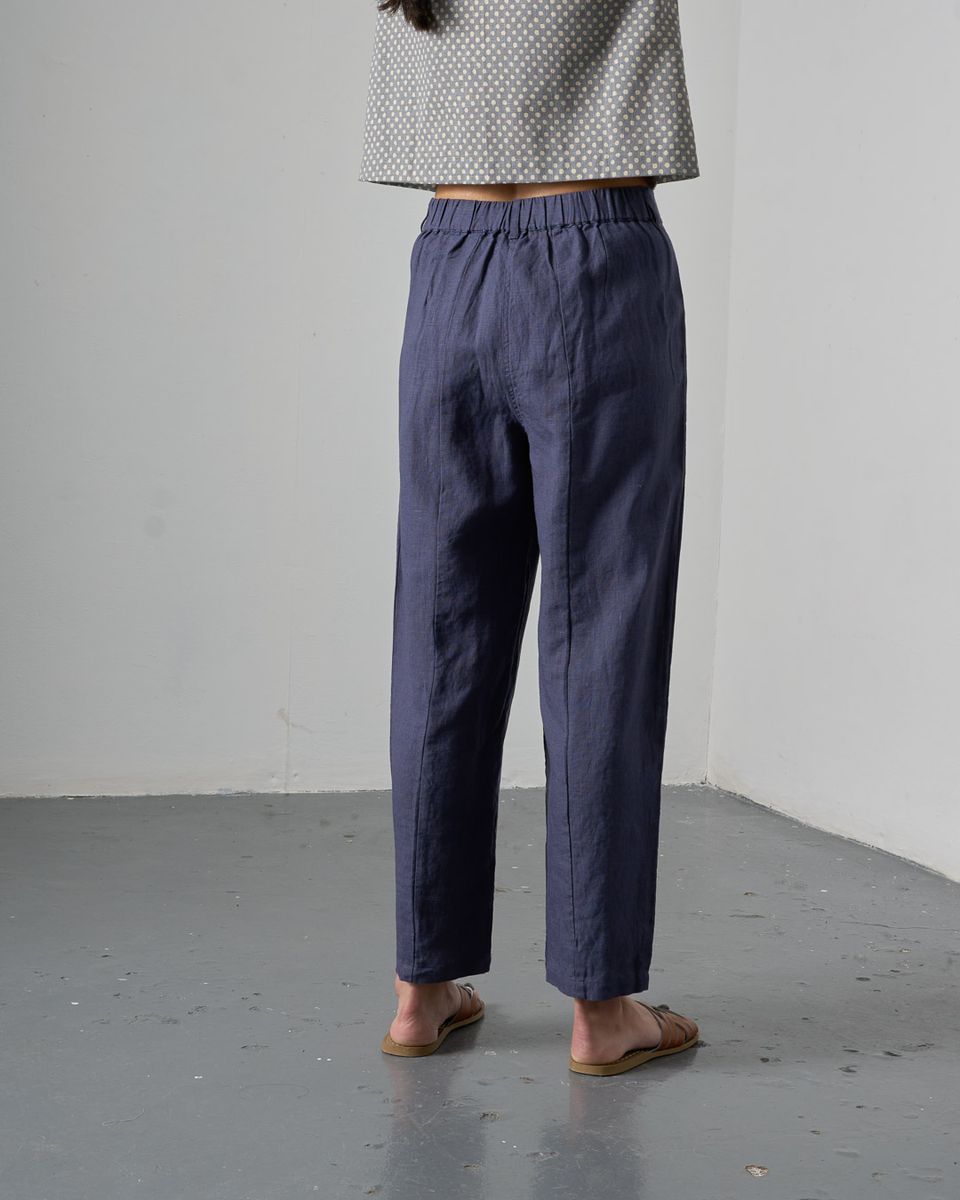 BIBICO Lorren Trousers in Navy Linen