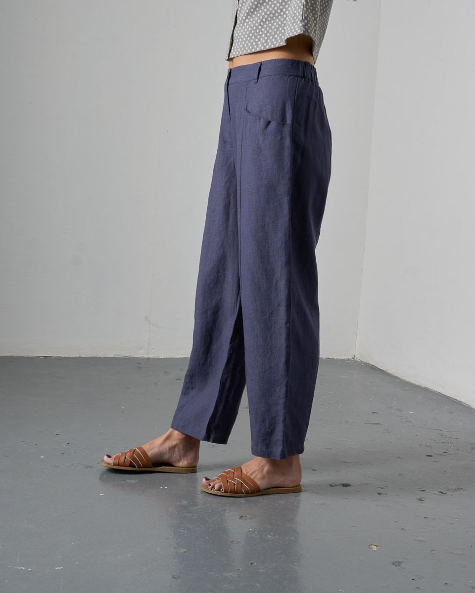 BIBICO Lorren Trousers in Navy Linen