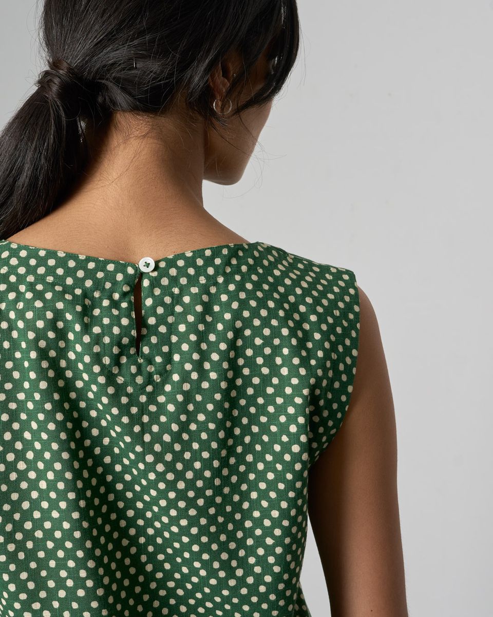 BIBICO Pippa Sleeveless Top in Dot Green