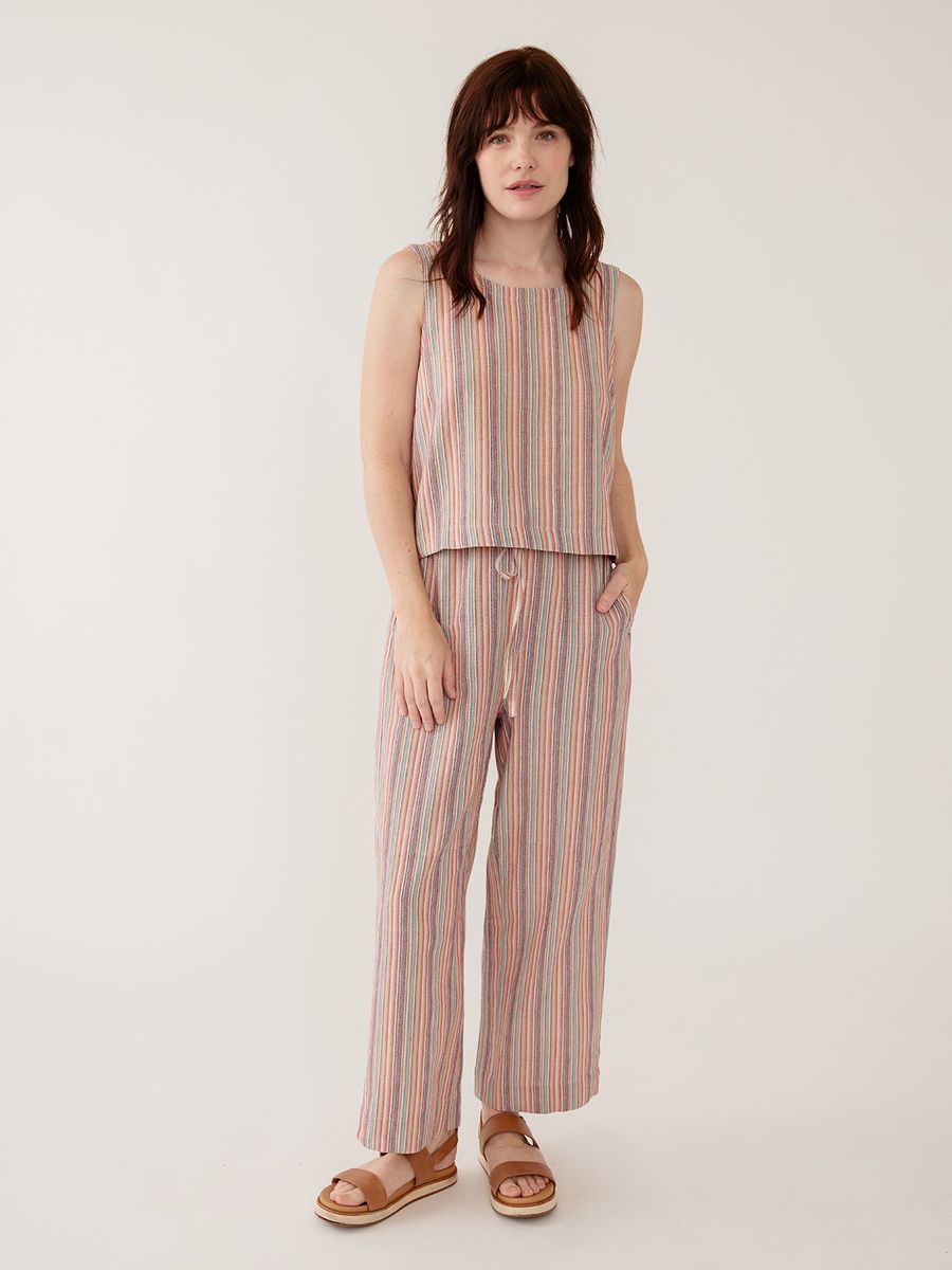 Mata Traders Emmy Drawstring Pant in Confetti Stripe