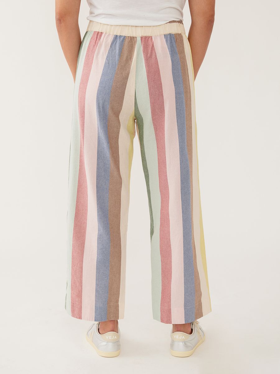 Mata Traders Emmy Drawstring Pant in Vintage Rainbow