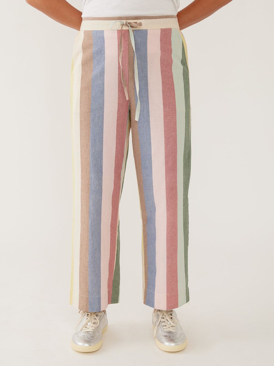 Mata Traders Emmy Drawstring Pant in Vintage Rainbow