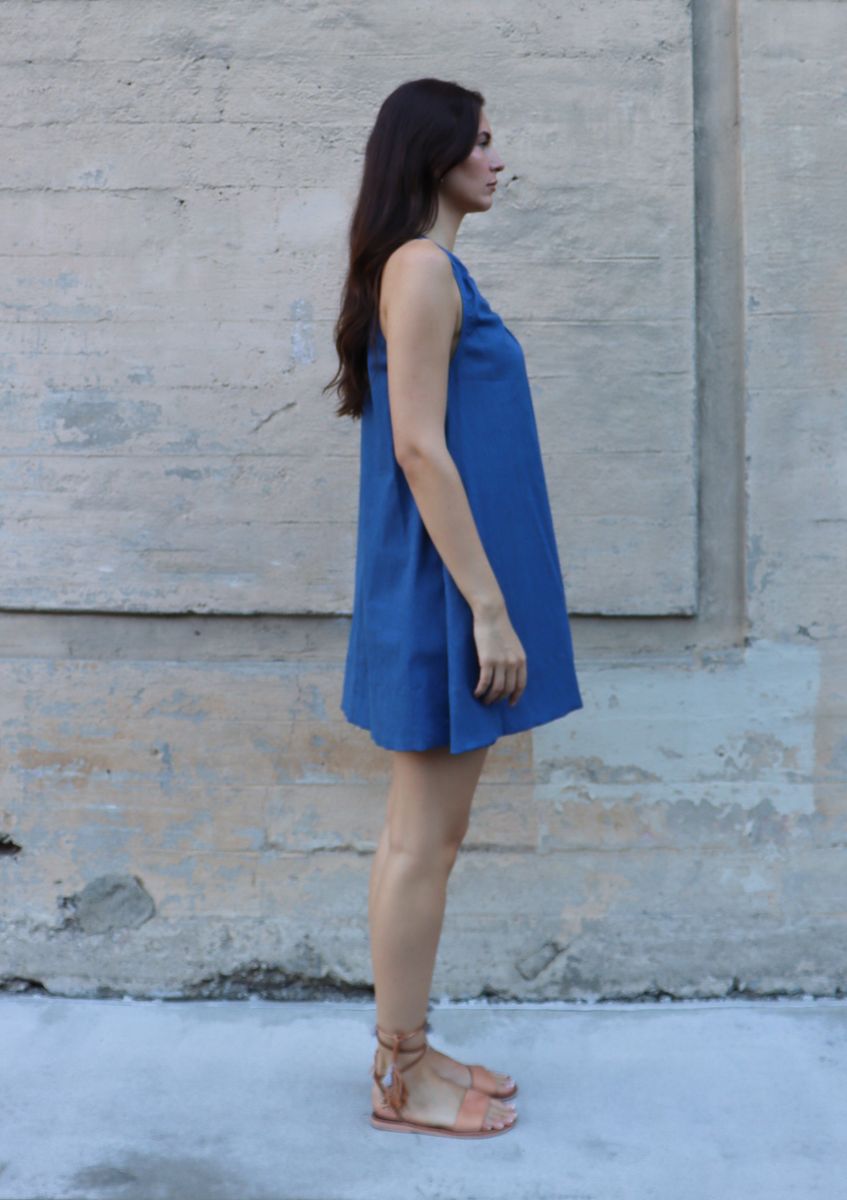 BEL KAZAN Vida Dress in Denim Blue