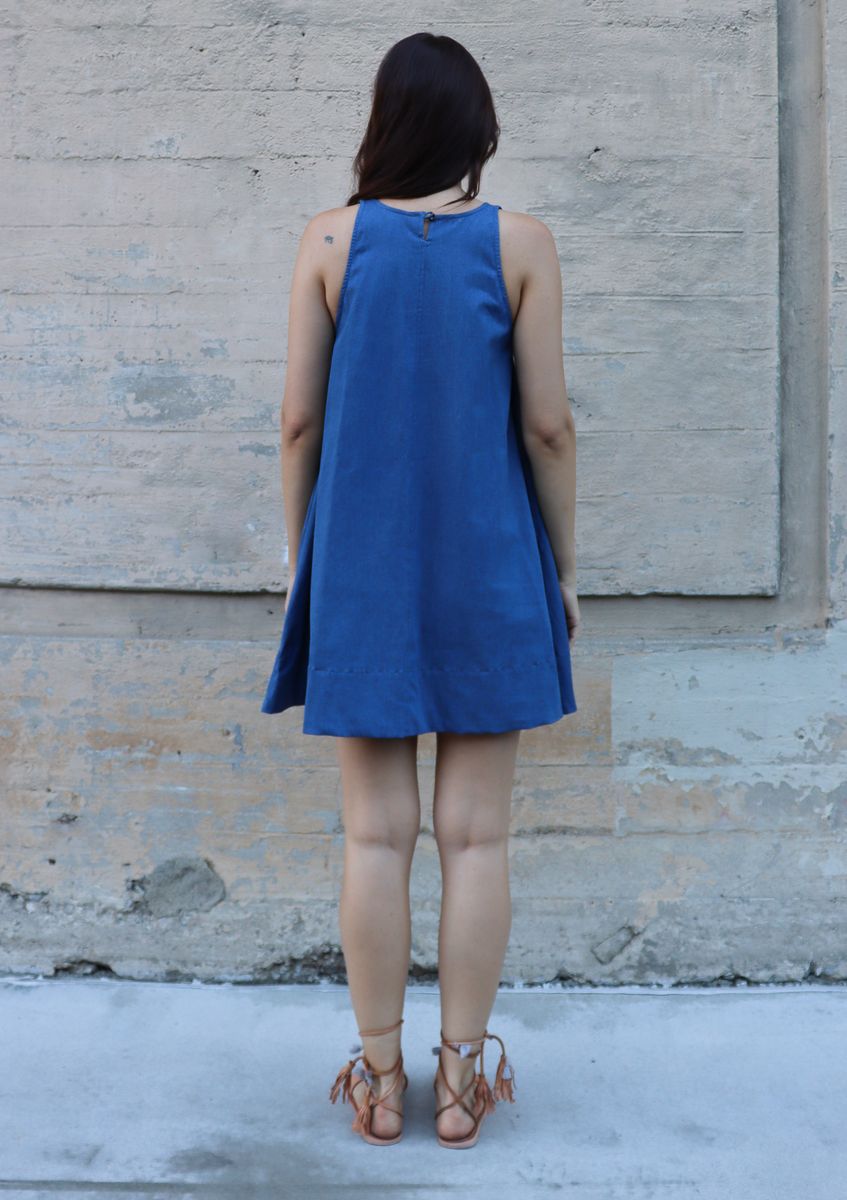 BEL KAZAN Vida Dress in Denim Blue