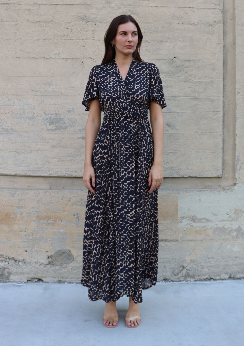 BEL KAZAN La Vie En Rose Dress in Sand Strata