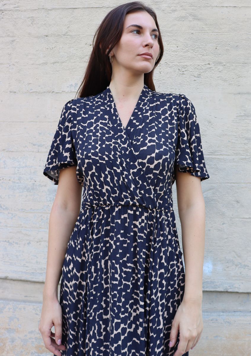 BEL KAZAN La Vie En Rose Dress in Sand Strata