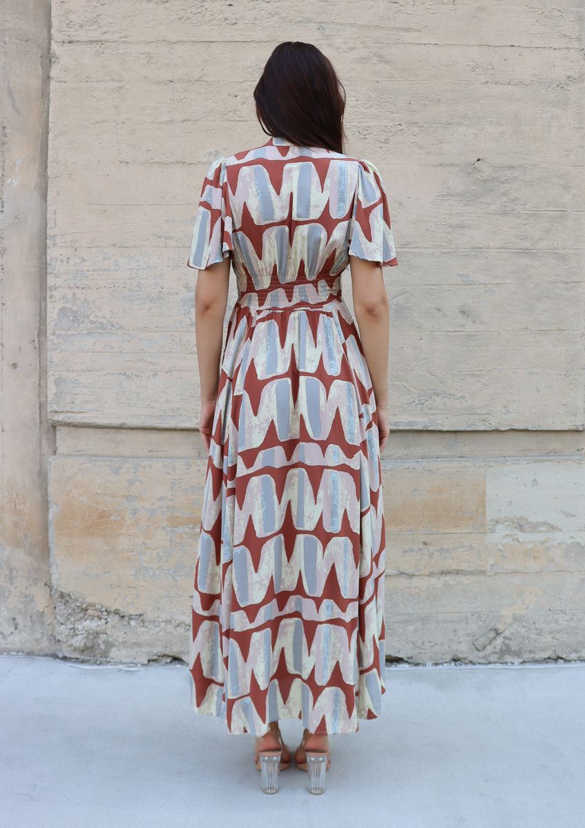 BEL KAZAN La Vie En Rose Dress in Adobe Vista