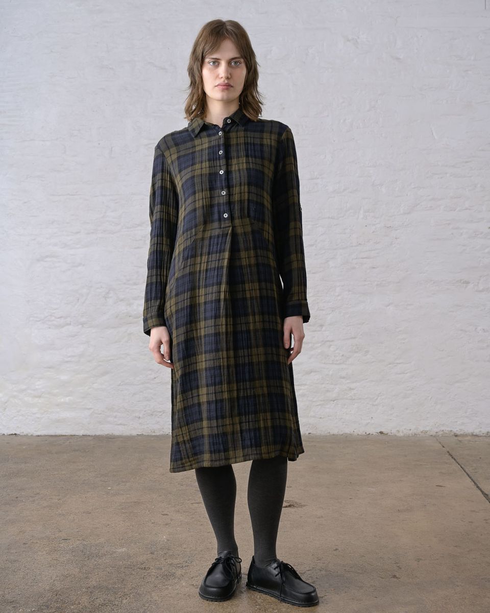 BIBICO Alexa LS Shirt Dress in Big Check