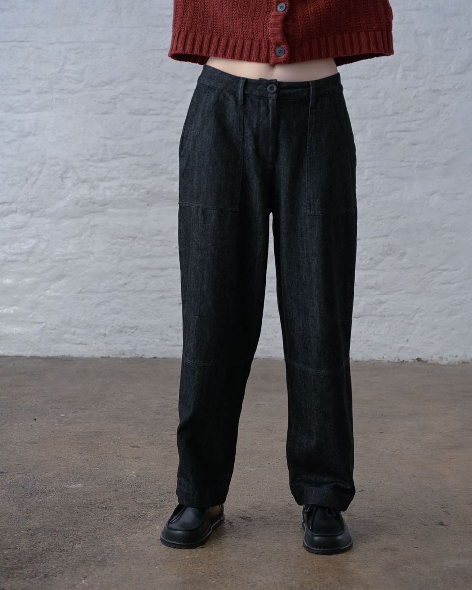 BIBICO Margate Relaxed Trousers in Heavy Black Denim