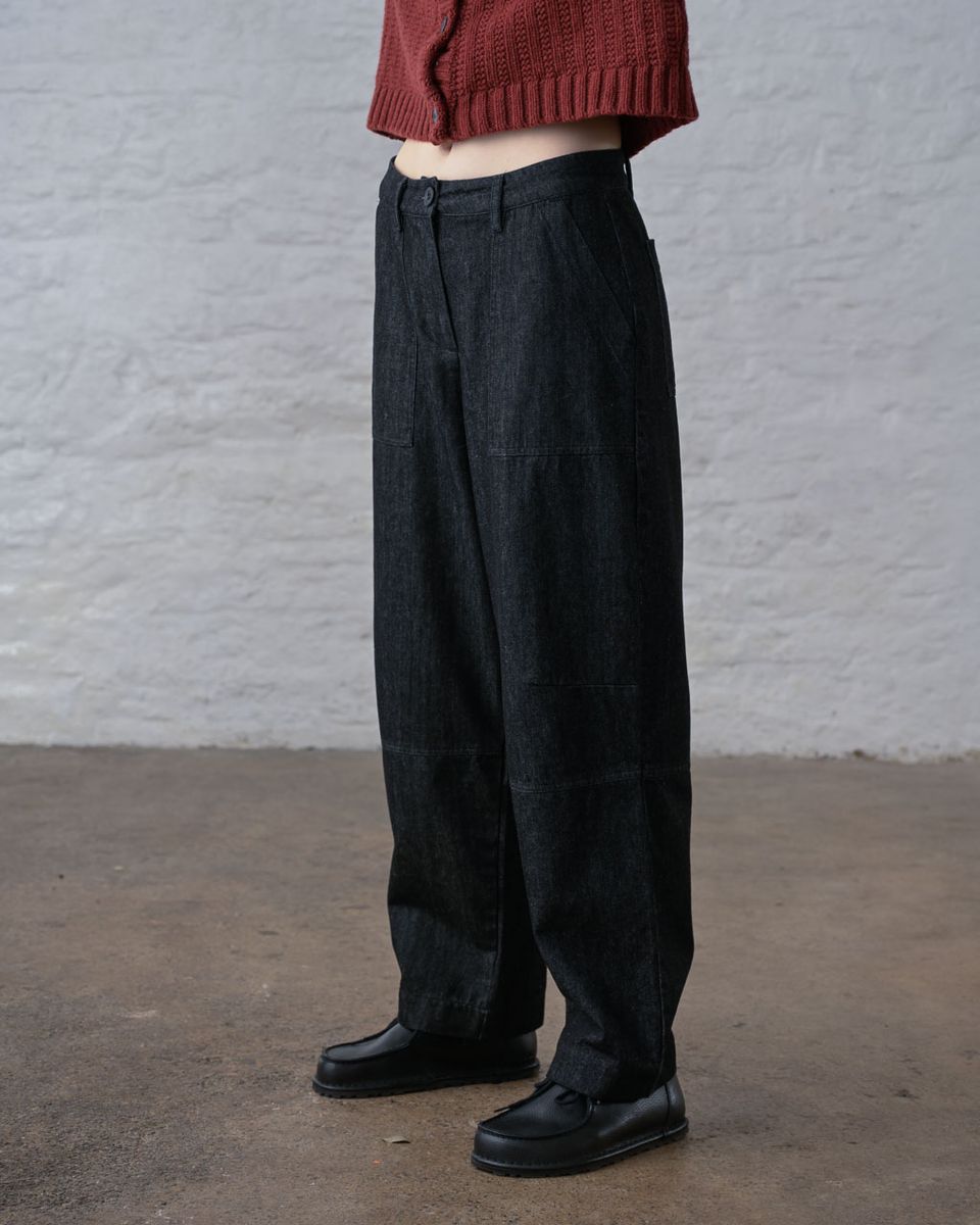 BIBICO Margate Relaxed Trousers in Heavy Black Denim