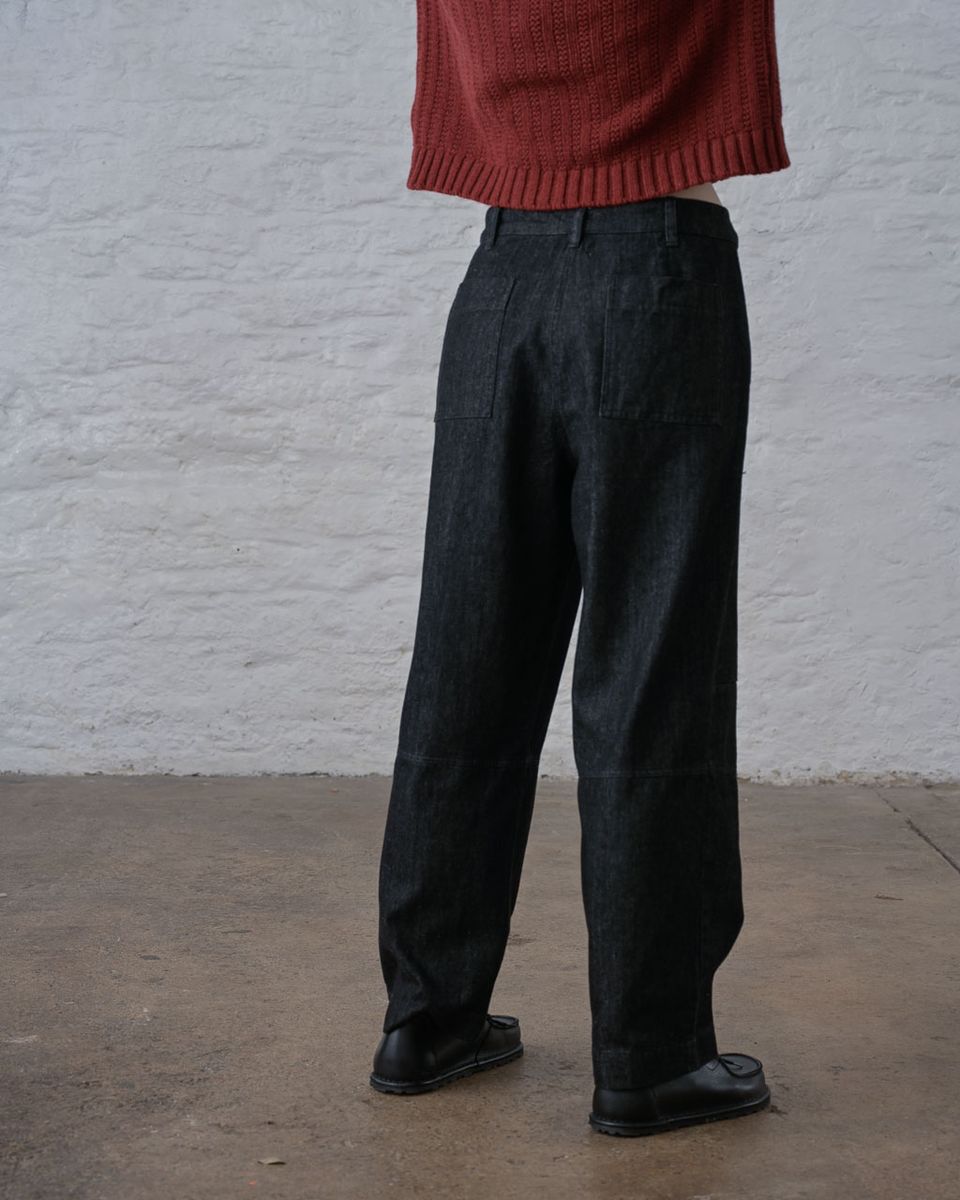 BIBICO Margate Relaxed Trousers in Heavy Black Denim