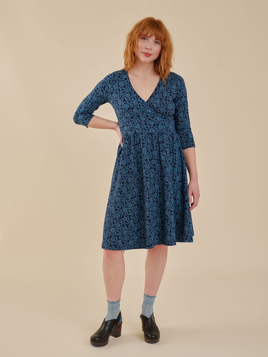 Mata Traders Callie Wrap Jersey Dress Crimson Vine