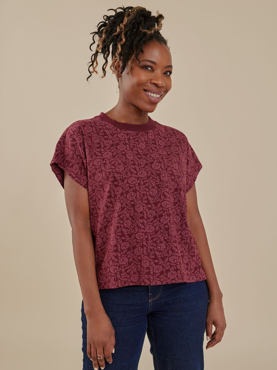 Mata Traders Caitlin Top in Berry Vine