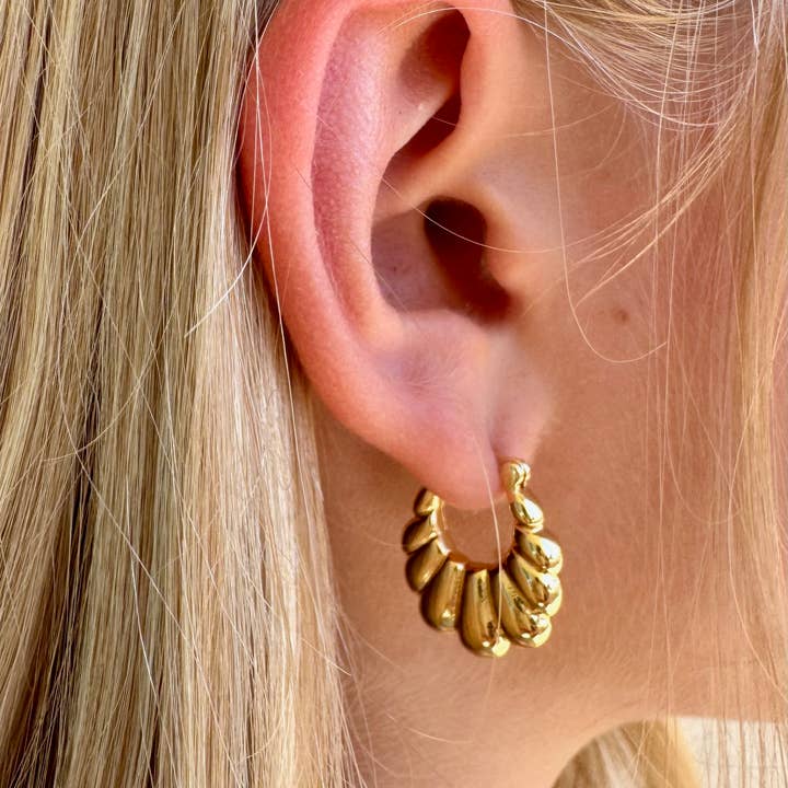 Jessica Matrasko Honey Croissant Hoop Earrings