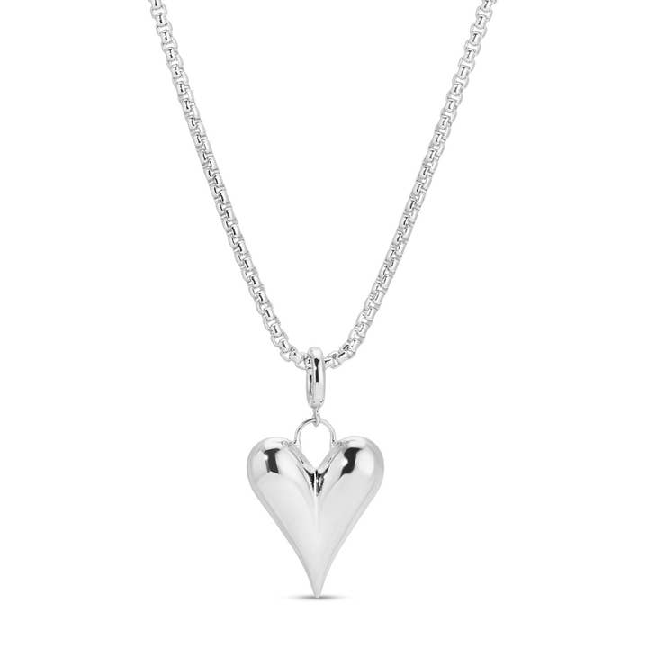 Splendid Iris Long or Doubled Up Elongated Bubble Heart Necklace