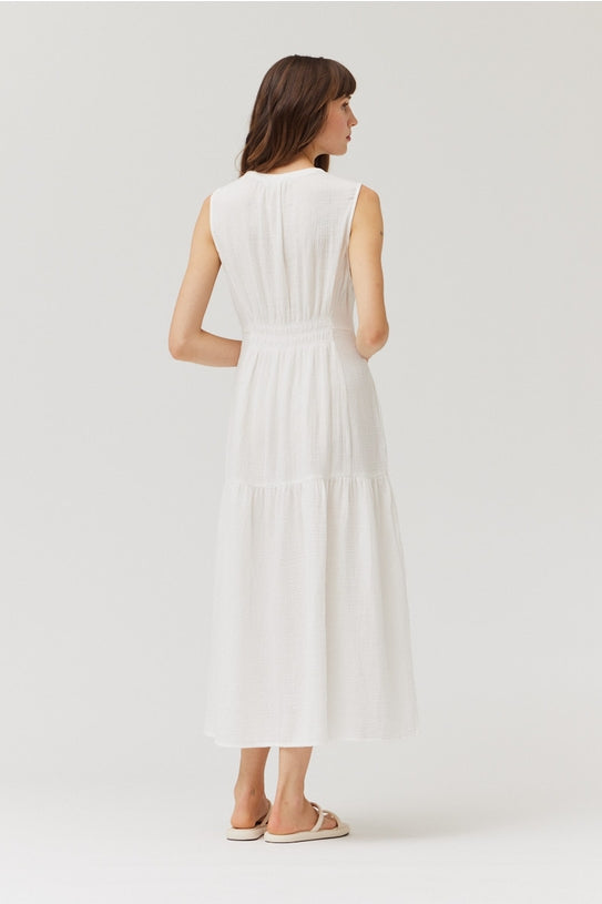 NYLAND Rin Solid Gauze Midi Dress