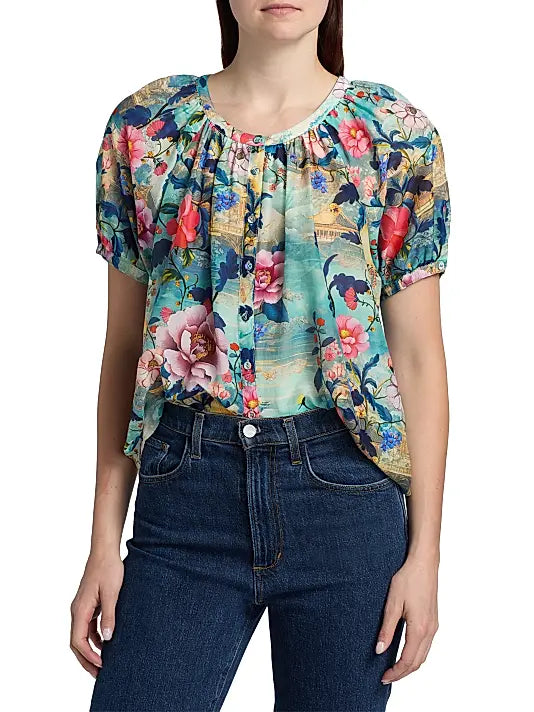Johnny Was Collection Avah Button Down Shirt in Chemis