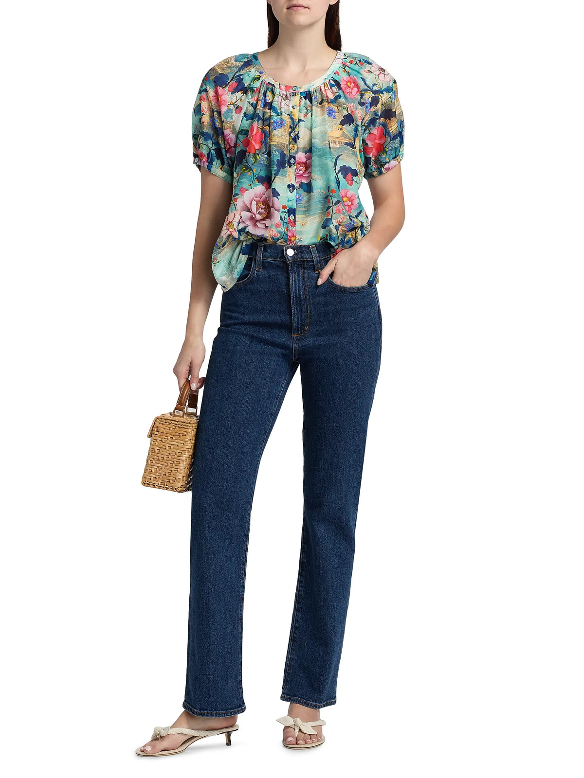 Johnny Was Collection Avah Button Down Shirt in Chemis