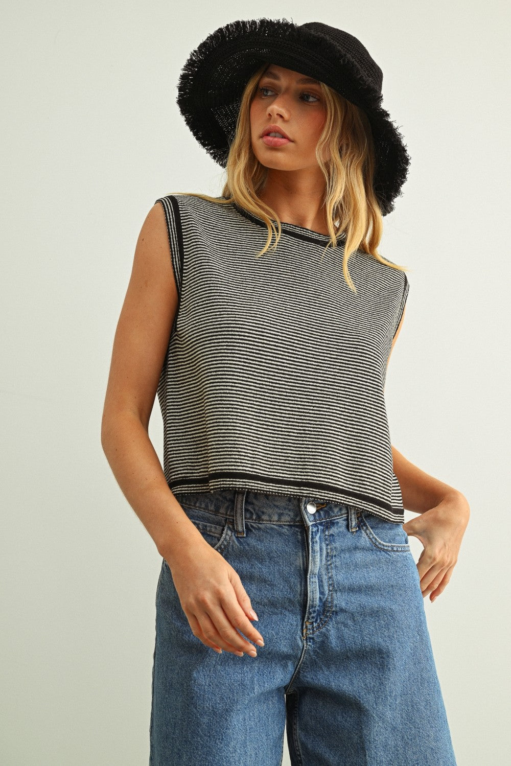 DEON Pinstripe Knit Top