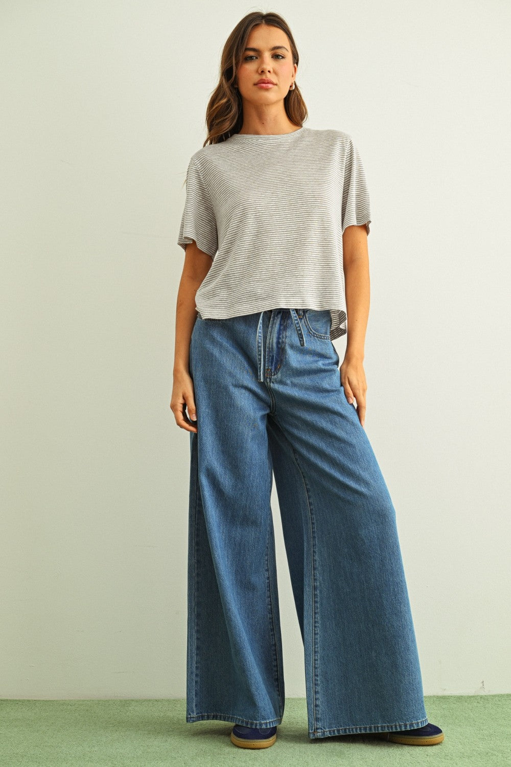 NYLAND Thessaly Stripe Slub SS Top