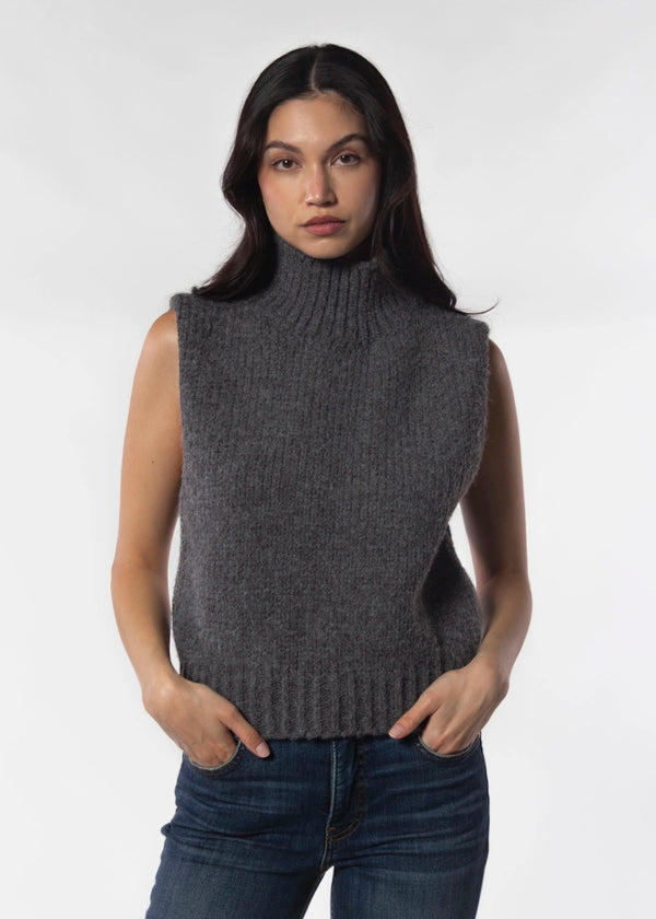 DELUC George Turtleneck Knit Vest - Adorn