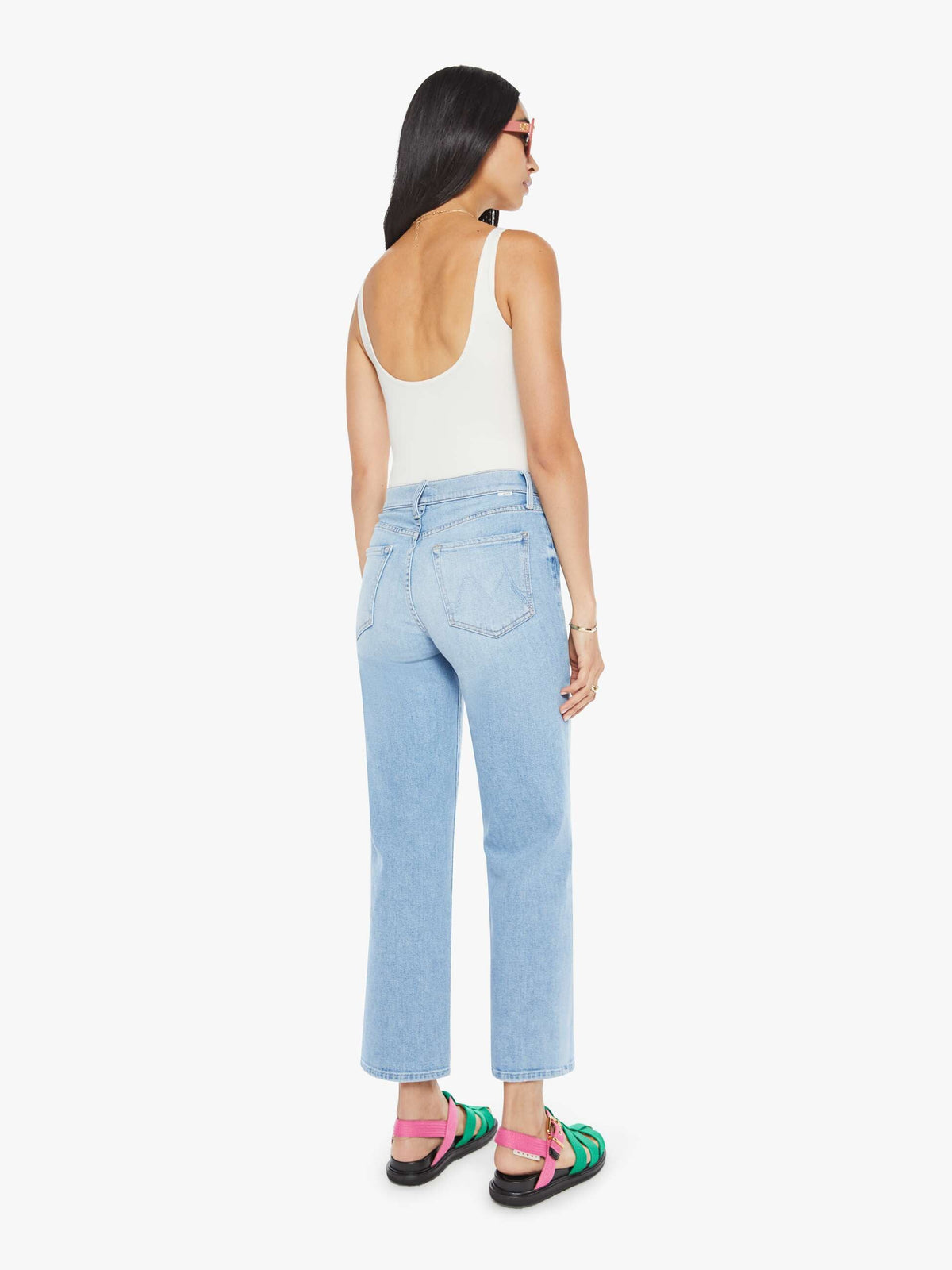 Mother Mid Rise Rambler Zip Ankle in Look Ma No Hands