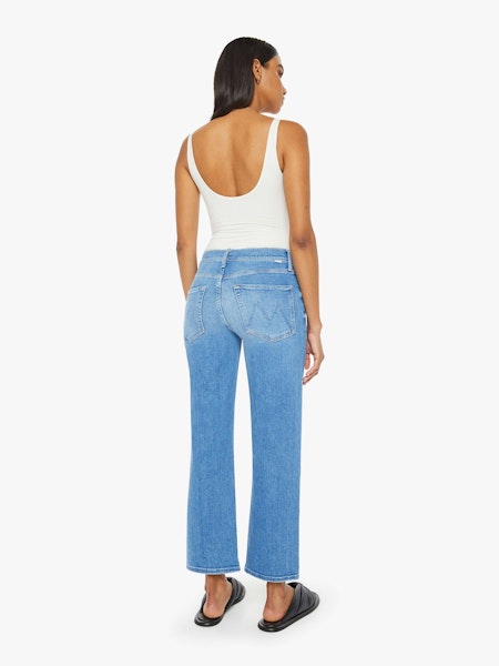 Mother Mid Rise Rambler Zip Ankle in Out Of The Blue