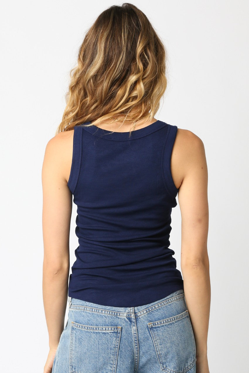 NYLAND Charley Ribbed Fitted Scoop Neck Tank Top