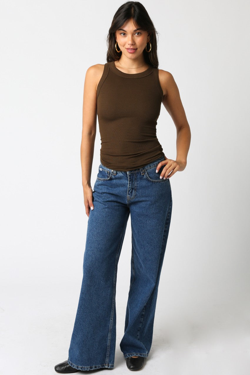 NYLAND Charley Ribbed Fitted Scoop Neck Tank Top