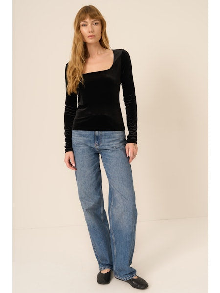 PROJECT SOCIAL T Dream Come True Square Neck Velvet Longsleeve