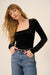 PROJECT SOCIAL T Dream Come True Square Neck Velvet Longsleeve Black