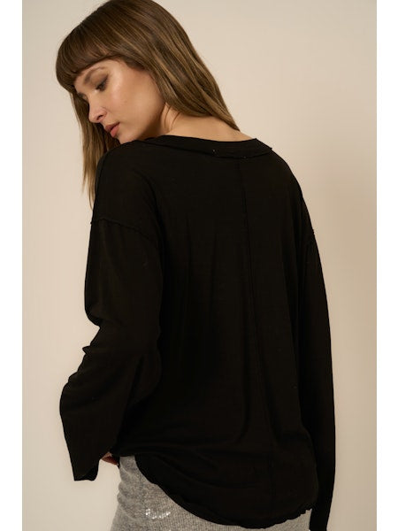 PROJECT SOCIAL T Wilder Washed V-Neck Longsleeve