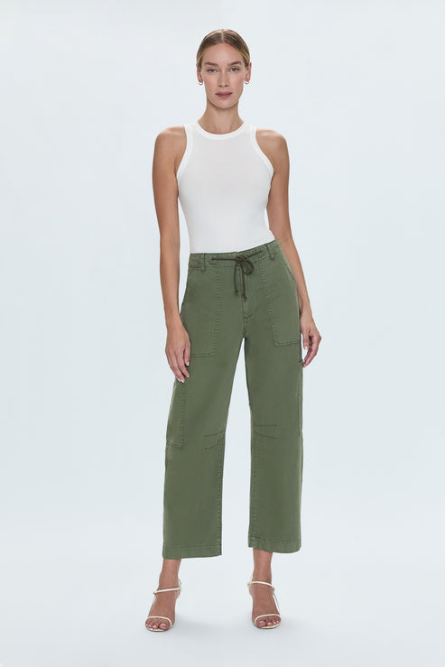 PISTOLA Sabrina Curved Utility Pants Jean in Meadow