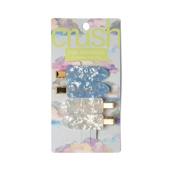 DM Merchandising Crush High Standards Creaseless Hair Clips in Blue/White