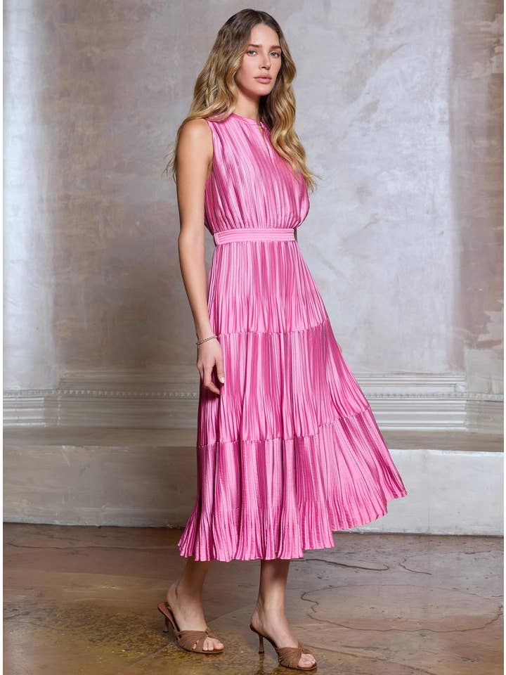 NYLAND Emiko Pleated Sleeveless Maxi Dress