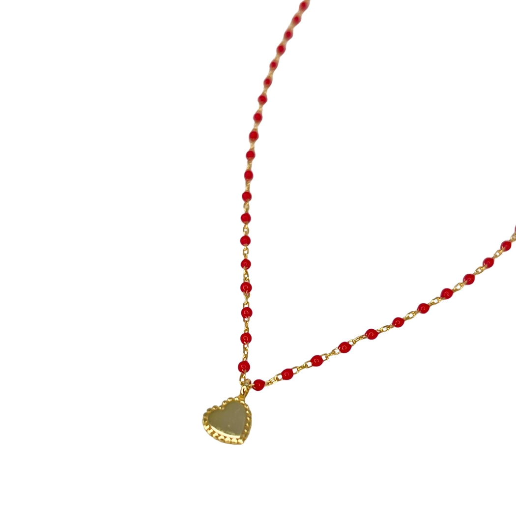 SAHIRA Elsa Mini Heart Necklace Red