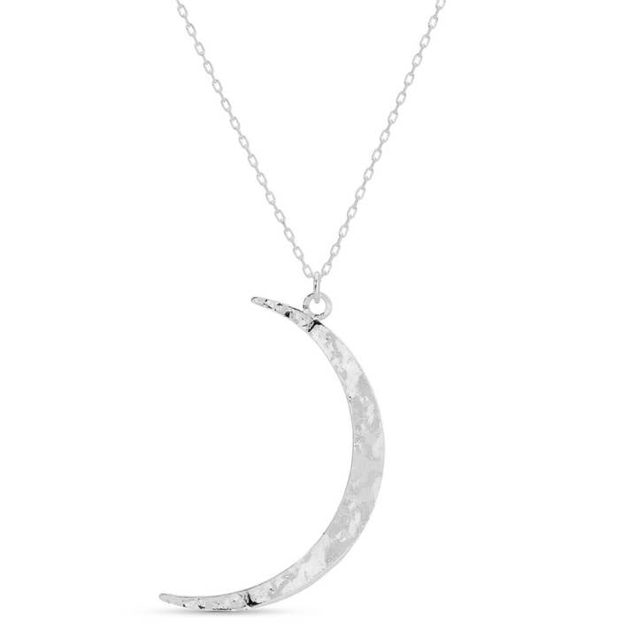 Splendid Iris Gilded Moon Crescent Necklace